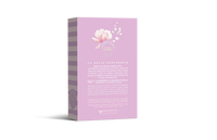 A 3D rendering of a Le Parfum Français Flora Bloom Eau de Toilette box featuring elegant floral arrangements in shades of pink and white. The text on the box is in stylish typography, emphasizing luxury and femininity.