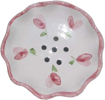 French Faience Soap Dish - Round French Pink - Hampton Court Essential Luxuries