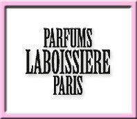 Text reading "Parfums Laboissiere Paris" in bold, black letters on a white background. The image has a thin pink border.