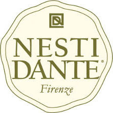 Logo of Nesti Dante, featuring an ornate border and the text "Nesti Dante, Firenze" with a stylized emblem above. The design is in a shade of olive green on a cream background.