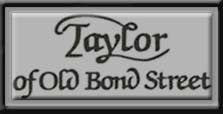 Logo with text reading "Taylor of Old Bond Street" in stylized script on a gray background.
