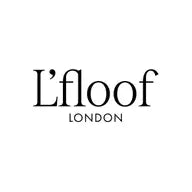 L'floof London" logo in black text on a white background, featuring the brand name in a sophisticated font.