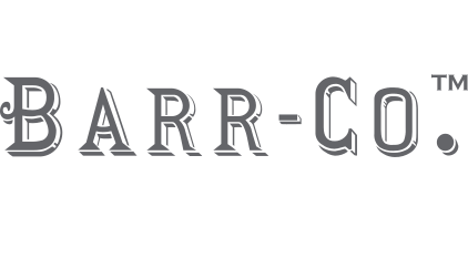 Text logo displaying "BARR-CO." in a dark, serif font on a white background.