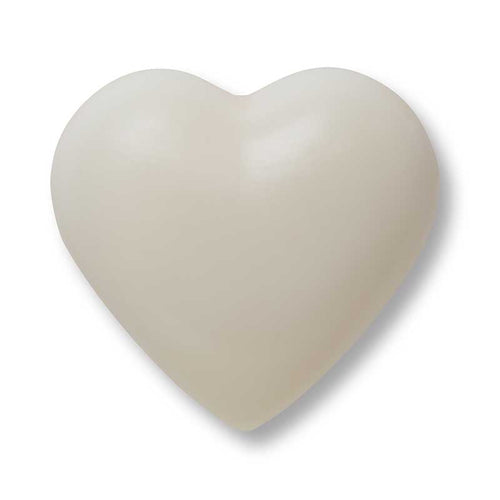 A smooth, white, heart-shaped triple-milled La Lavande French Tulip Heart Soap by La Lavande is shown against a plain white background.