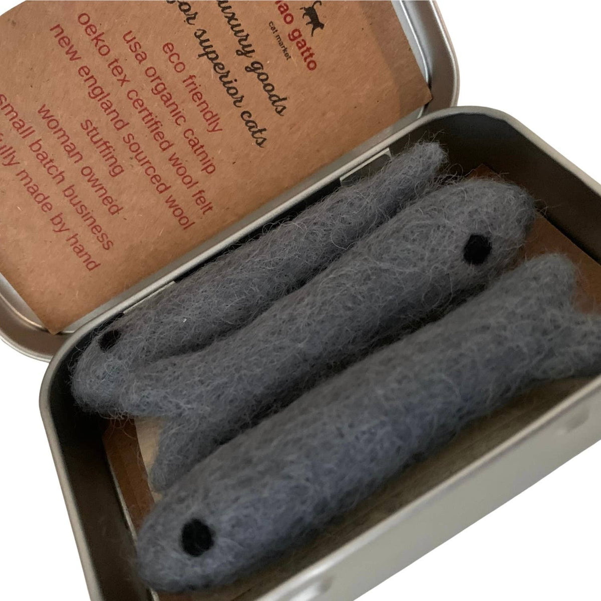Ciao Gatto Cat Market - Organic Catnip Infused Wool Sardines 