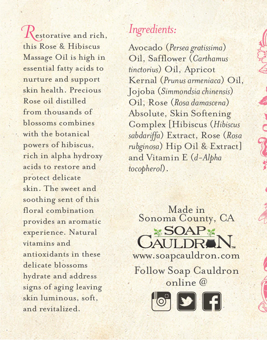 Three Sisters Apothecary Rose & Hibiscus Massage Oil