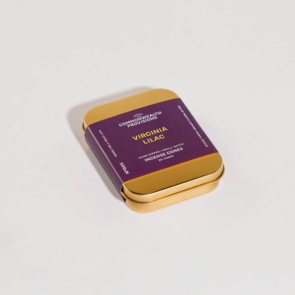 Commonwealth Provisions - Virginia Lilac Incense Cones, Tin of 30