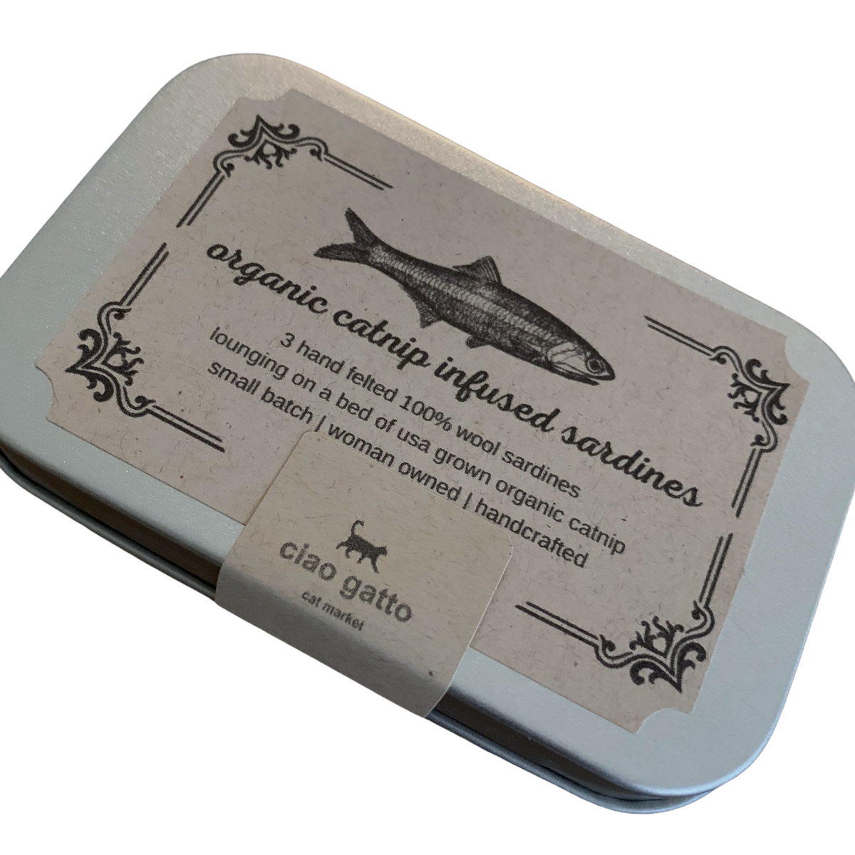 Ciao Gatto Cat Market - Organic Catnip Infused Wool Sardines 