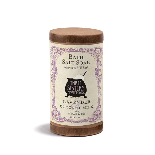 Three Sisters Apothecary Lavender & Mexican Vanilla Bath Salt Soak Lavender - Hampton Court Essential Luxuries