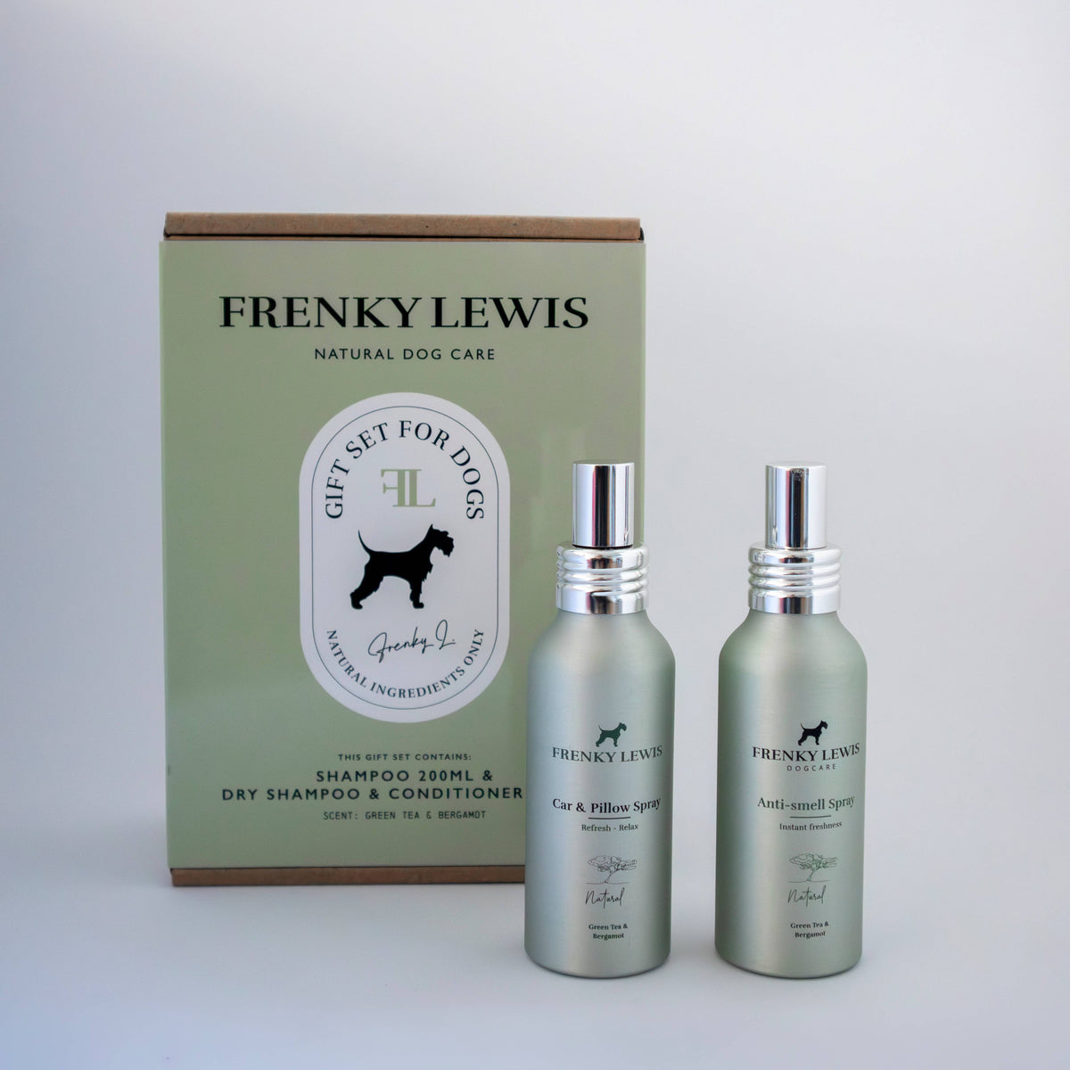 Frenky Lewis B.V. Green Tea & Bergamot Car & Pillow + Anti Smell Spray