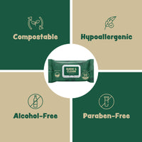 Chew + Heal - Extra Thick Herbal-Infused Dog Grooming Wipes - 110 Wipes