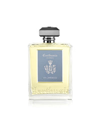 The Carthusia Via Camerelle Reed Diffuser (230ml) by Carthusia I Profumi di Capri features a rectangular glass bottle with a black cap, blue label, and decorative crest—ideal as a stylish home fragrance.