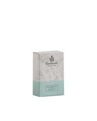 Carthusia I Profumi di Capri Via Camerelle Soap offers a gentle, natural cleanse—ideal for sensitive skin. The elegant white and light teal box features the Carthusia logo, blending style with skincare.