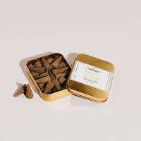 Commonwealth Provisions - Patchouli + Driftwood Incense Cones, Tin of 30