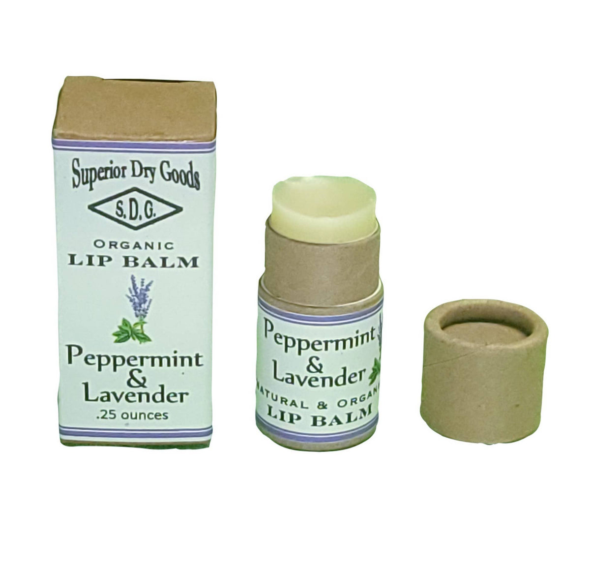 Superior Dry Goods Peppermint & Lavender Lip Balm | Organic