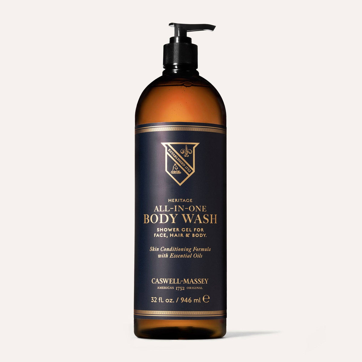 Caswell-Massey All-in-One Hair Face and Body Wash, Citrus & Herbal, 12oz