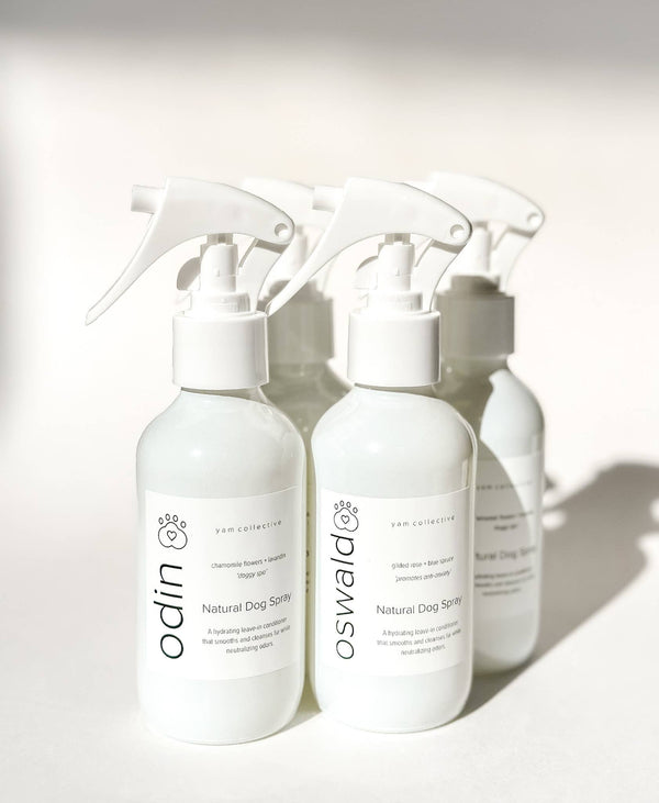 yam collective - Oswald Natural Dog Spray - Rose + Blue Spruce