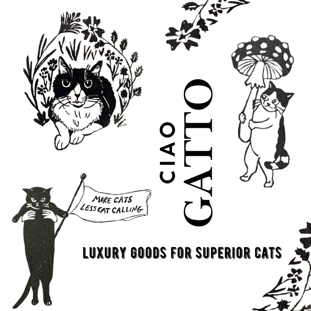 Ciao Gatto Cat Market - Organic Catnip Infused Needle Felted Magic Mushroom 