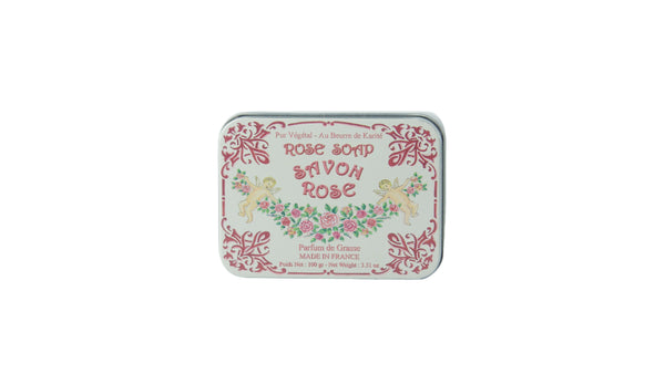 Le Blanc Rose & Cherubs 100gm Soap Tin - Hampton Court Essential Luxuries