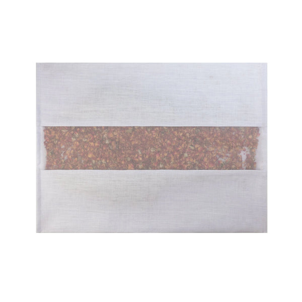 A large, rectangular elizabeth W Rose Drawer Liner in purple linen features a central transparent strip, reminiscent of elegant silk and linen designs, set against a white background.
