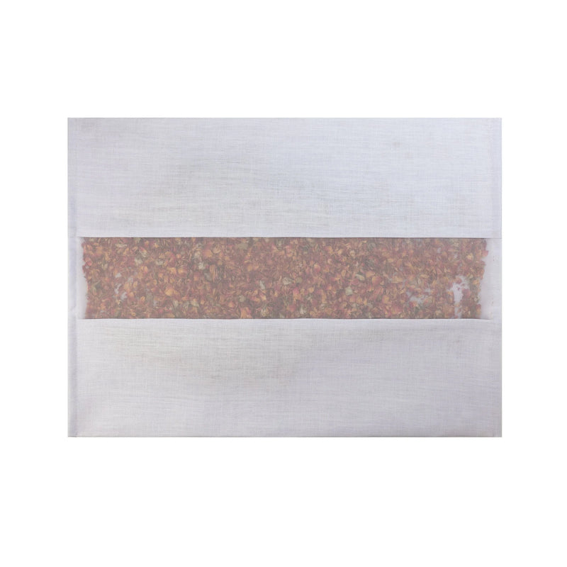 A large, rectangular elizabeth W Rose Drawer Liner in purple linen features a central transparent strip, reminiscent of elegant silk and linen designs, set against a white background.