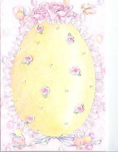 Easter Greeting Card - Ruffled Easter Egg - Hampton Court Essential Luxuries