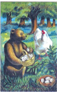 Easter Greeting Card - Bear With a Basket Full of Eggs - Hampton Court Essential Luxuries