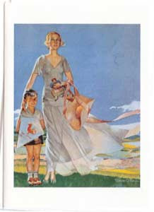 All Occasion Greeting Card - Nostalgic Mother & Son with Kite - Hampton Court Essential Luxuries