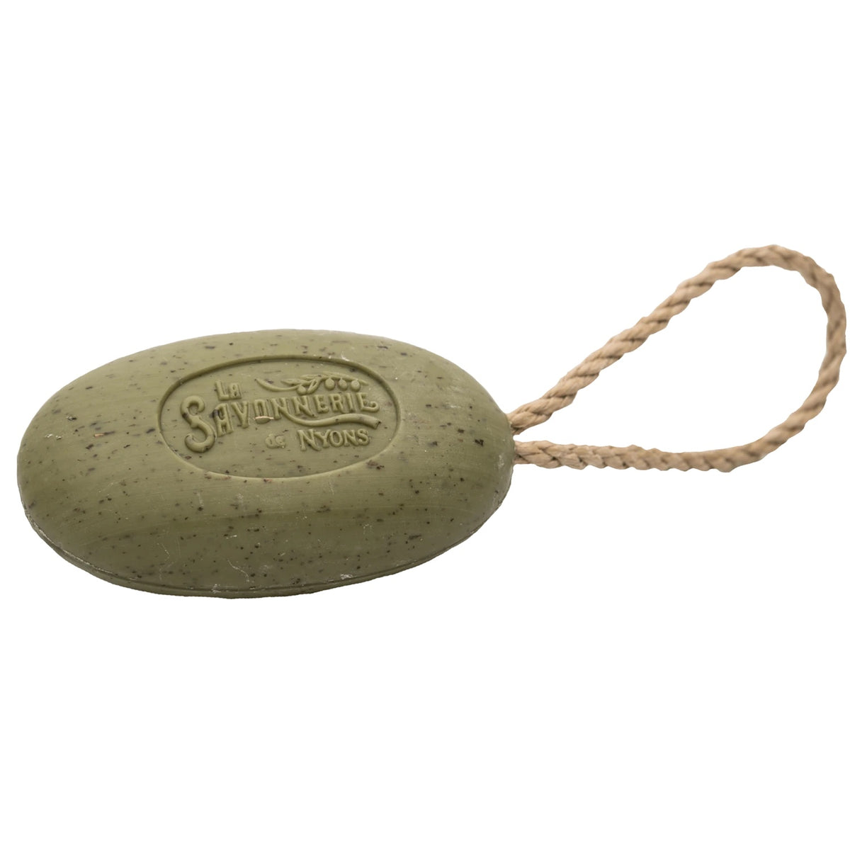 La Savonnerie de Nyons Exfoliating Green Olive Soap with Rope