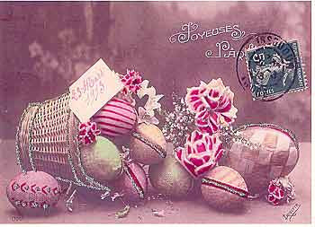 Easter Greeting Card - Paper Eggs Easter Basket Glitter Card - Hampton Court Essential Luxuries