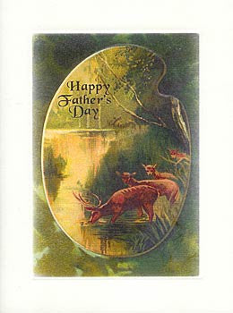 Father's Day Greeting Card - Happy Father's Day Card - Wooded Scene with Deer - Hampton Court Essential Luxuries