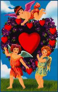 Valentine's Day Greeting Card - Cherubs & Hearts - Hampton Court Essential Luxuries