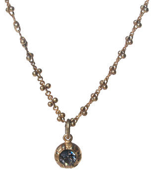 La Vie Parisienne Delicate Necklace with Black Diamond Crystal - Hampton Court Essential Luxuries