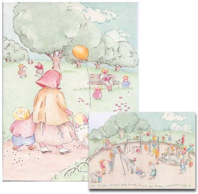 Mother's Day Greeting Card - Mother Walking in the Park - Hampton Court Essential Luxuries
