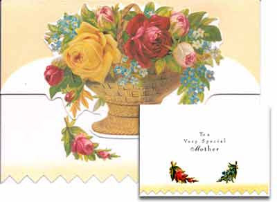 Mother's Day Greeting Card - Basket of Flowers - Hampton Court Essential Luxuries