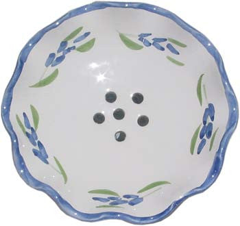 French Faience Soap Dish - Round French Lavender - Hampton Court Essential Luxuries