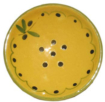 French Faience Soap Dish - Round Olive - Hampton Court Essential Luxuries