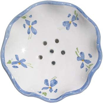 French Faience Soap Dish - Round French Blue - Hampton Court Essential Luxuries