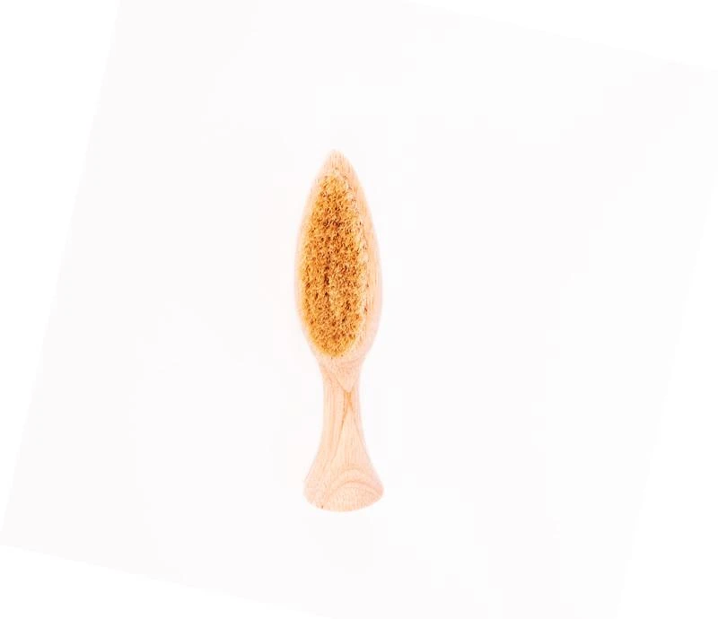 A Belle de Provence Small Tree Brush by Lothantique, with natural boar bristles, lying on a plain white background. The brush has a traditional, ergonomic handle design for easy grip.
