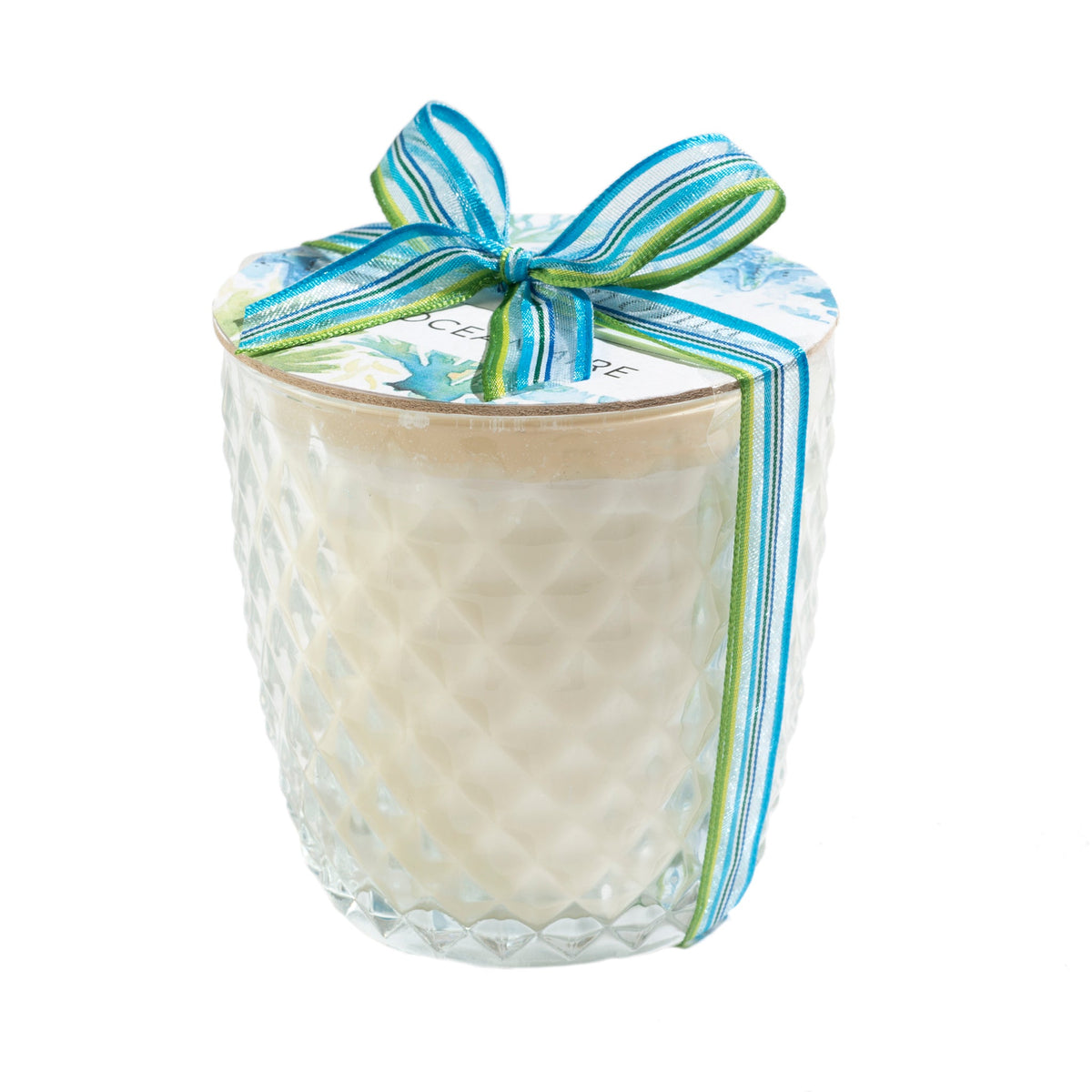 Sonoma OceanAire Round Diamond Glass Soy Candle