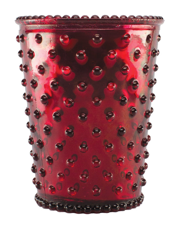 Simpatico NO. 52 Limited Edition Reindeer Hobnail Glass Candle holder with a textured surface covered in raised dots, isolated on a white background.