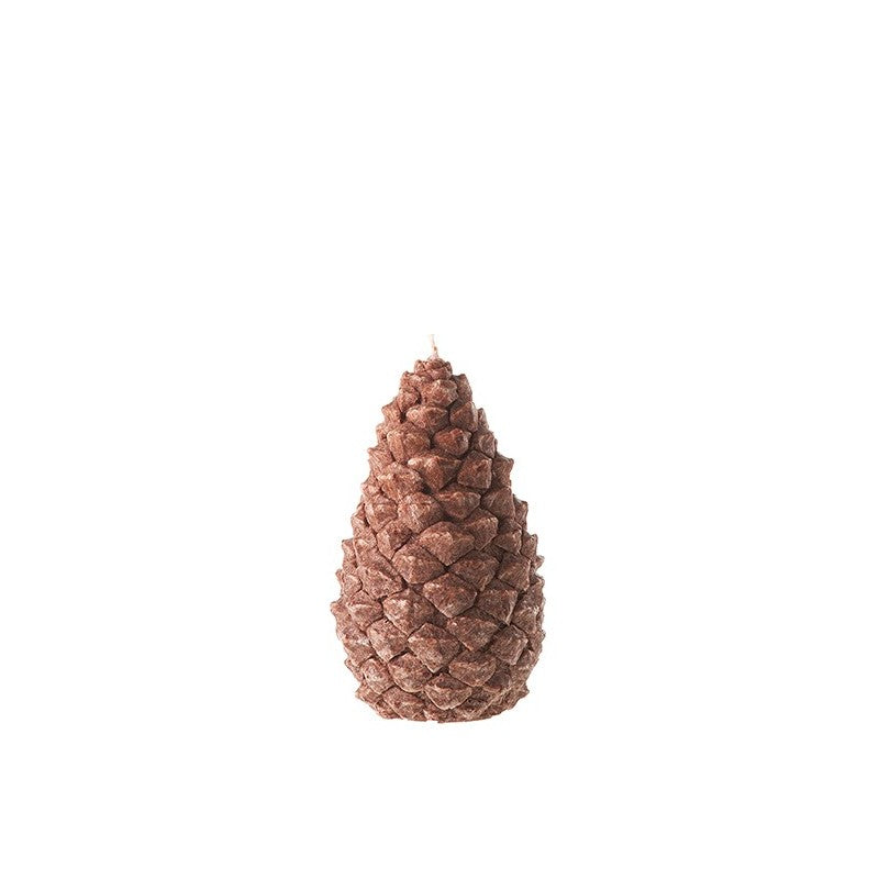 A single Bougies la Francaise Medium Scented Pine Cone Candle - Brown isolated on a white background.