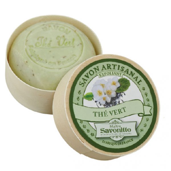 Maitre Savonitto Green Tea Exfoliating Wooden Box Soap