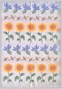 European Tea Towel - Swedish Lavender, Bees & Sunflowers